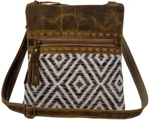 Myra Bag Purses for Women - Tribal-Inspired Mini Purses for Women, Sand Weaver Upcycled Woven Rug, Canvas, and Leather Crossbody Purse