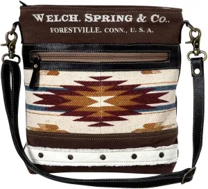 Myra Bag Shoulder Bag for Women - Western Upcycled Canvas Leather Handbag - Welch Spring