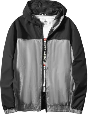 Mywu Lightweight Windbreaker Jacket Men with Mesh Lined for Hiking Travel Water Resistant Men Rain Jacket…