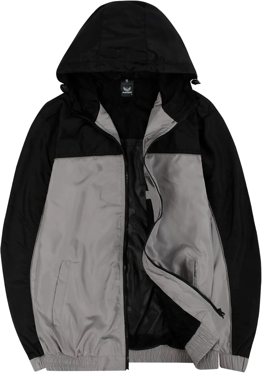 Mywu Lightweight Windbreaker Jacket Men with Mesh Lined for Hiking Travel Water Resistant Men Rain Jacket…