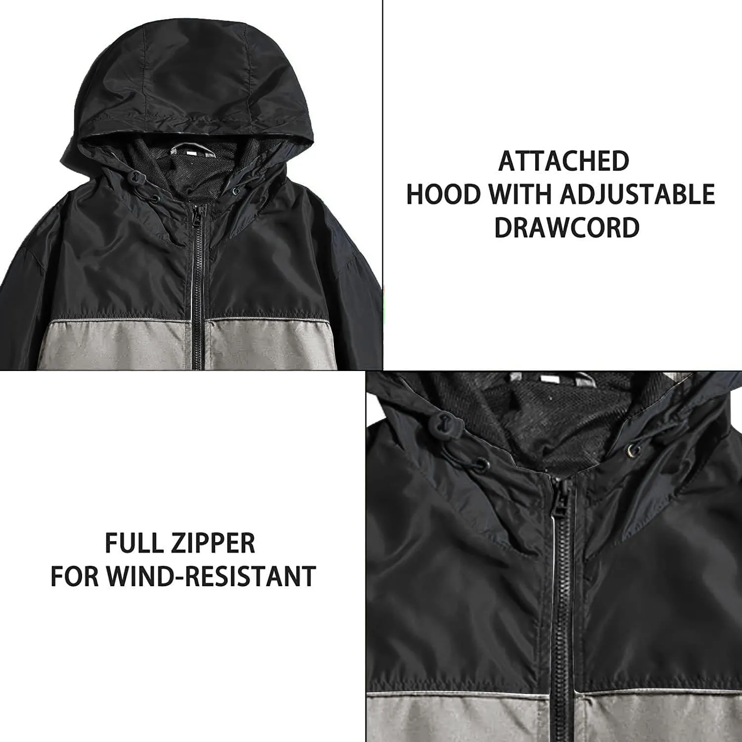Mywu Lightweight Windbreaker Jacket Men with Mesh Lined for Hiking Travel Water Resistant Men Rain Jacket…