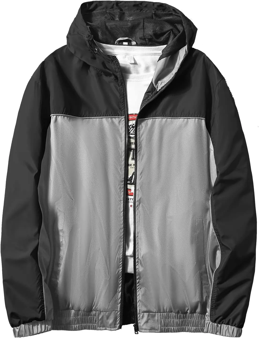 Mywu Lightweight Windbreaker Jacket Men with Mesh Lined for Hiking Travel Water Resistant Men Rain Jacket…