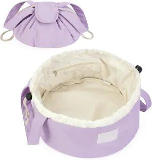 Narwey Barrel Drawstring Makeup Bag Large Cosmetic Bag Make up Bags Toiletry Bag Travel Bags for Toiletries Organizer for Women Gift for Teen Girls (Purple) (Patent)