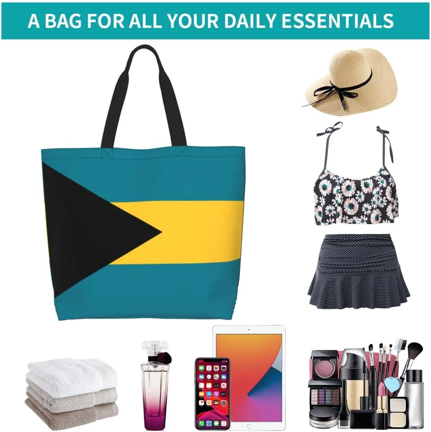 National Flag Tote Bag For Women Men, Extra Large Shoulder Tote Bag For Beach Travel Gym Grocery Shopping