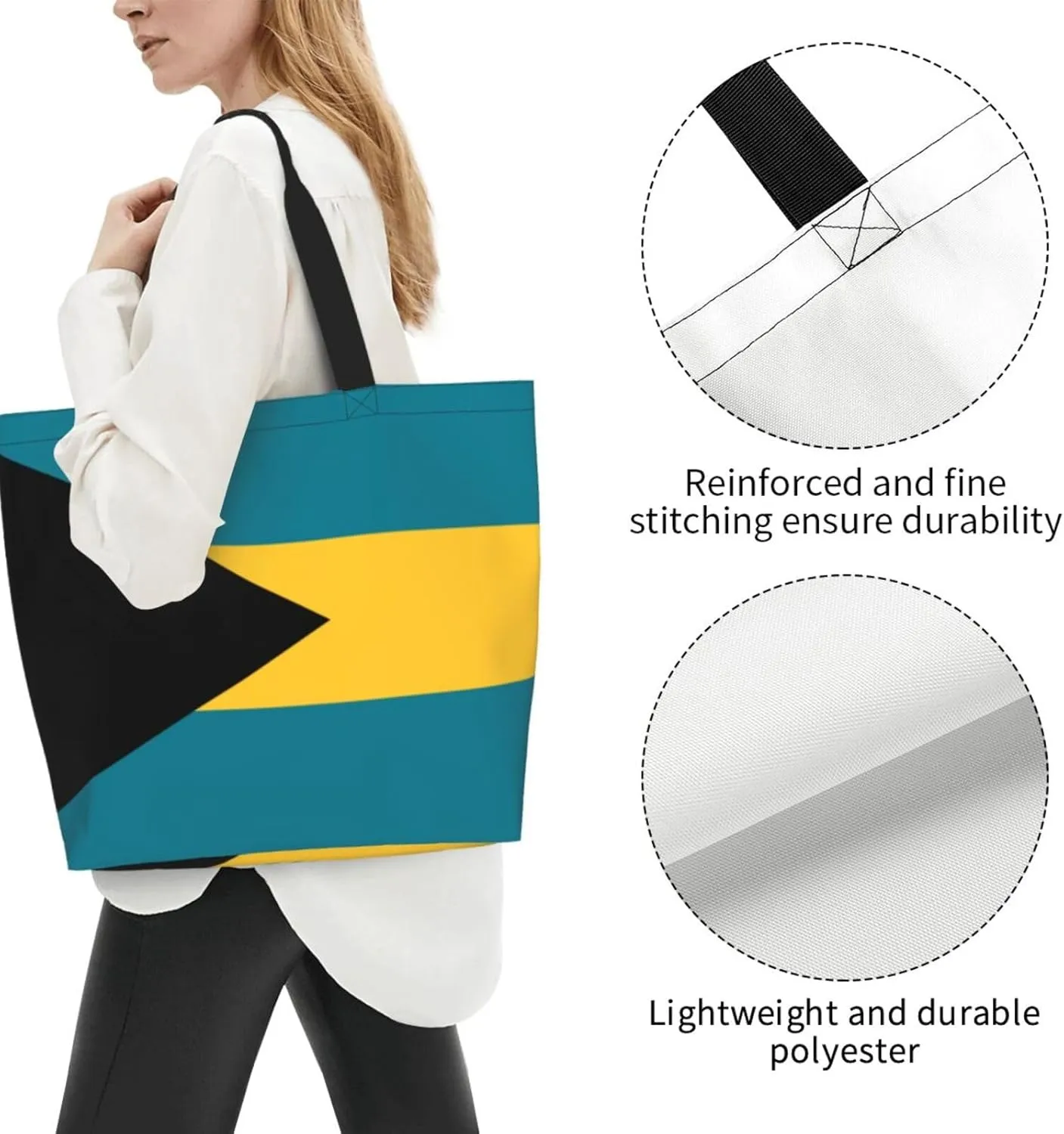 National Flag Tote Bag For Women Men, Extra Large Shoulder Tote Bag For Beach Travel Gym Grocery Shopping