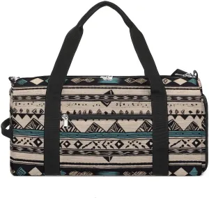 Native American Patterns Gym Bag Travel Duffel Bags for Men Women Large Weekender Bags Carry On Overnight Duffle Bag with Shoe Compartment for Workout