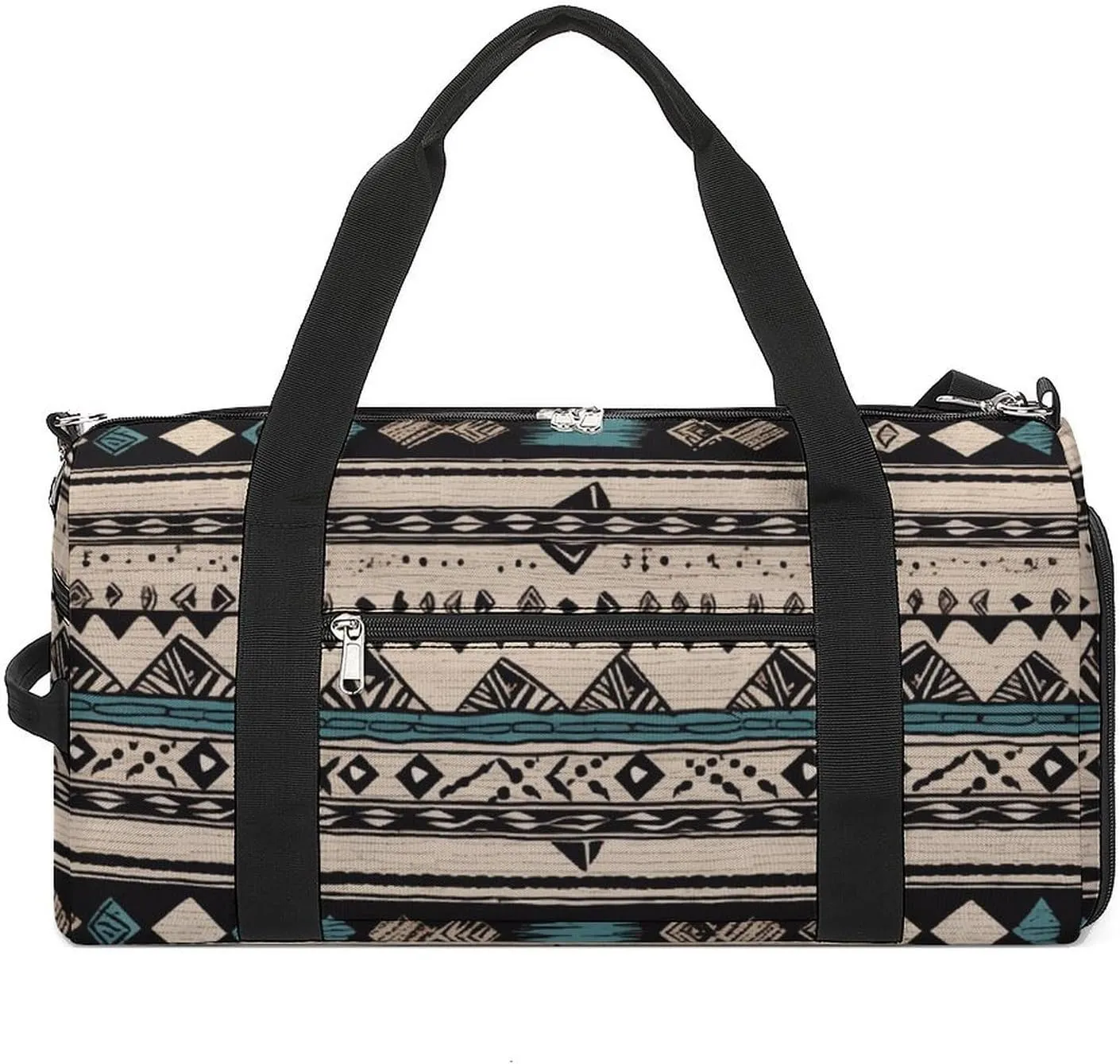 Native American Patterns Gym Bag Travel Duffel Bags for Men Women Large Weekender Bags Carry On Overnight Duffle Bag with Shoe Compartment for Workout