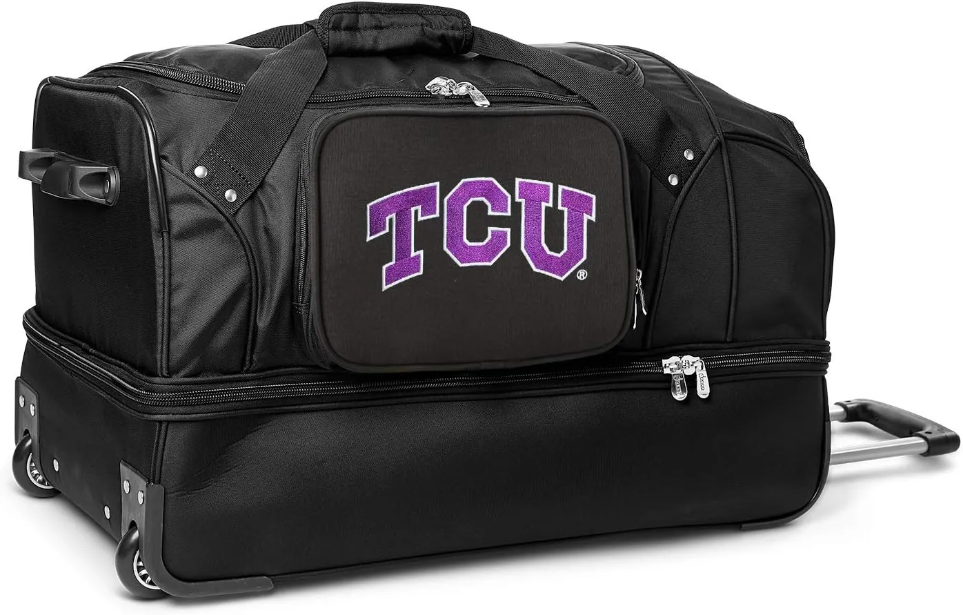 NCAA TCU Horned Frogs Rolling Drop-Bottom Duffel Bag