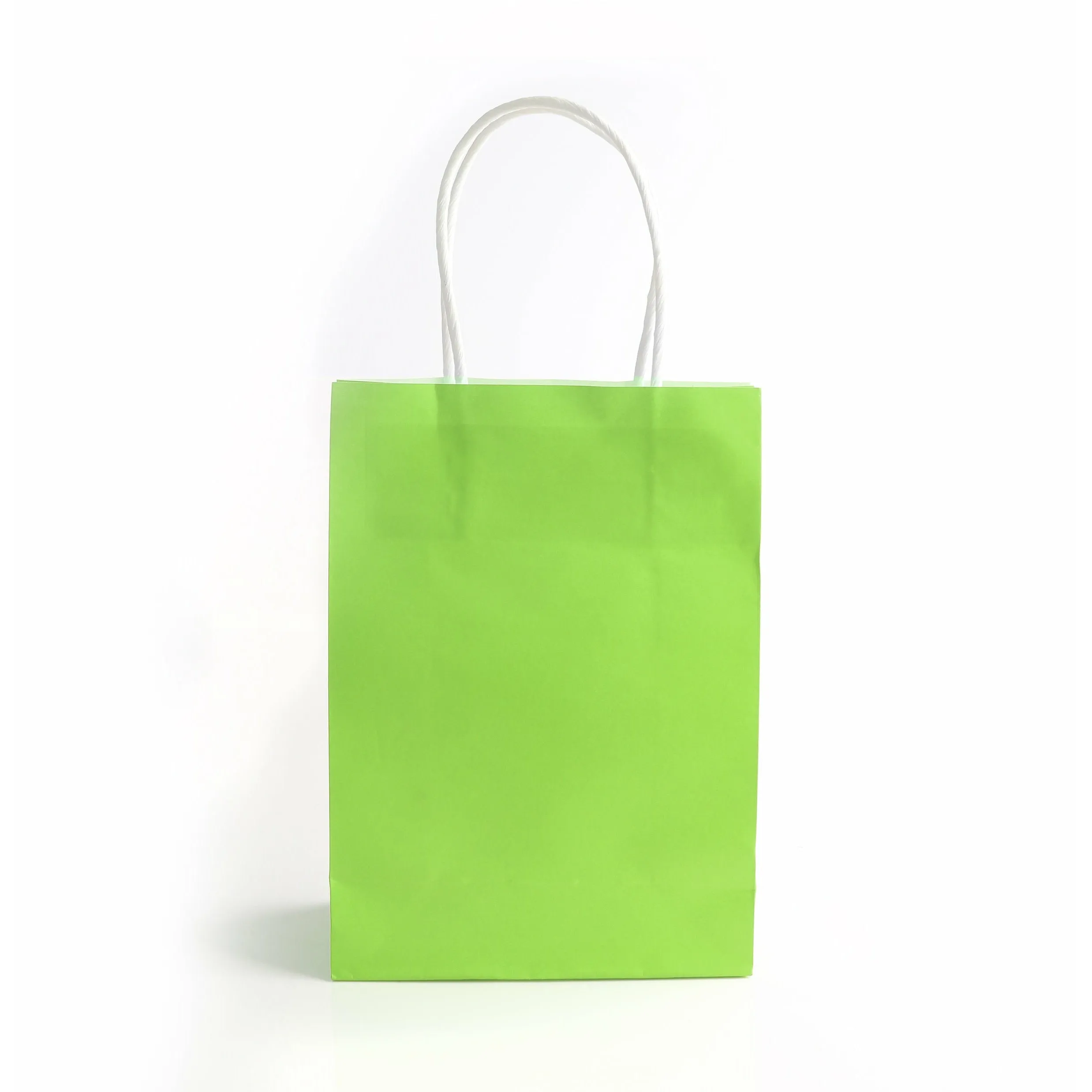 Neon Green Paper Bag with Handles