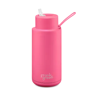 Neon Pink Ceramic Reusable Bottle 34oz/1L - Frank Green