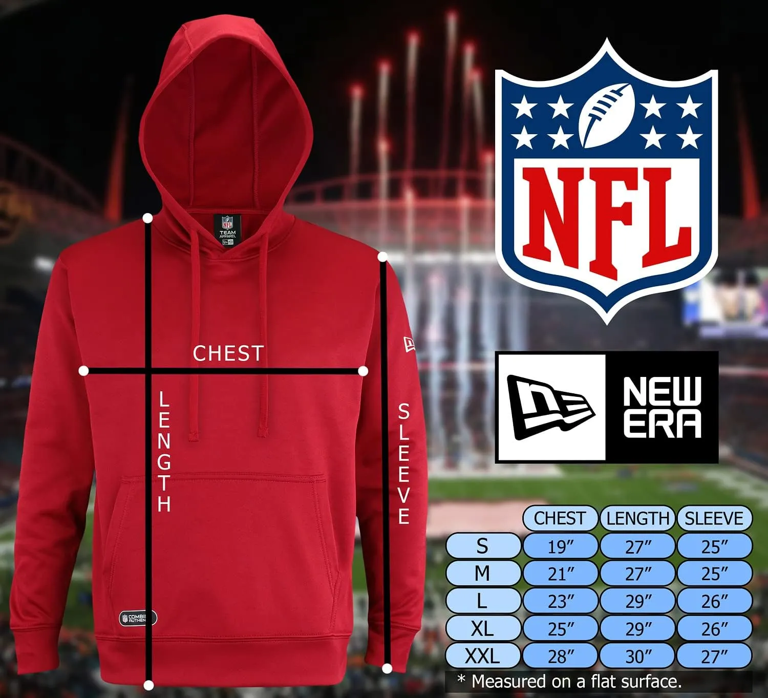 New Era NFL Men's Team Color Safety Performance Fleece Hoodie