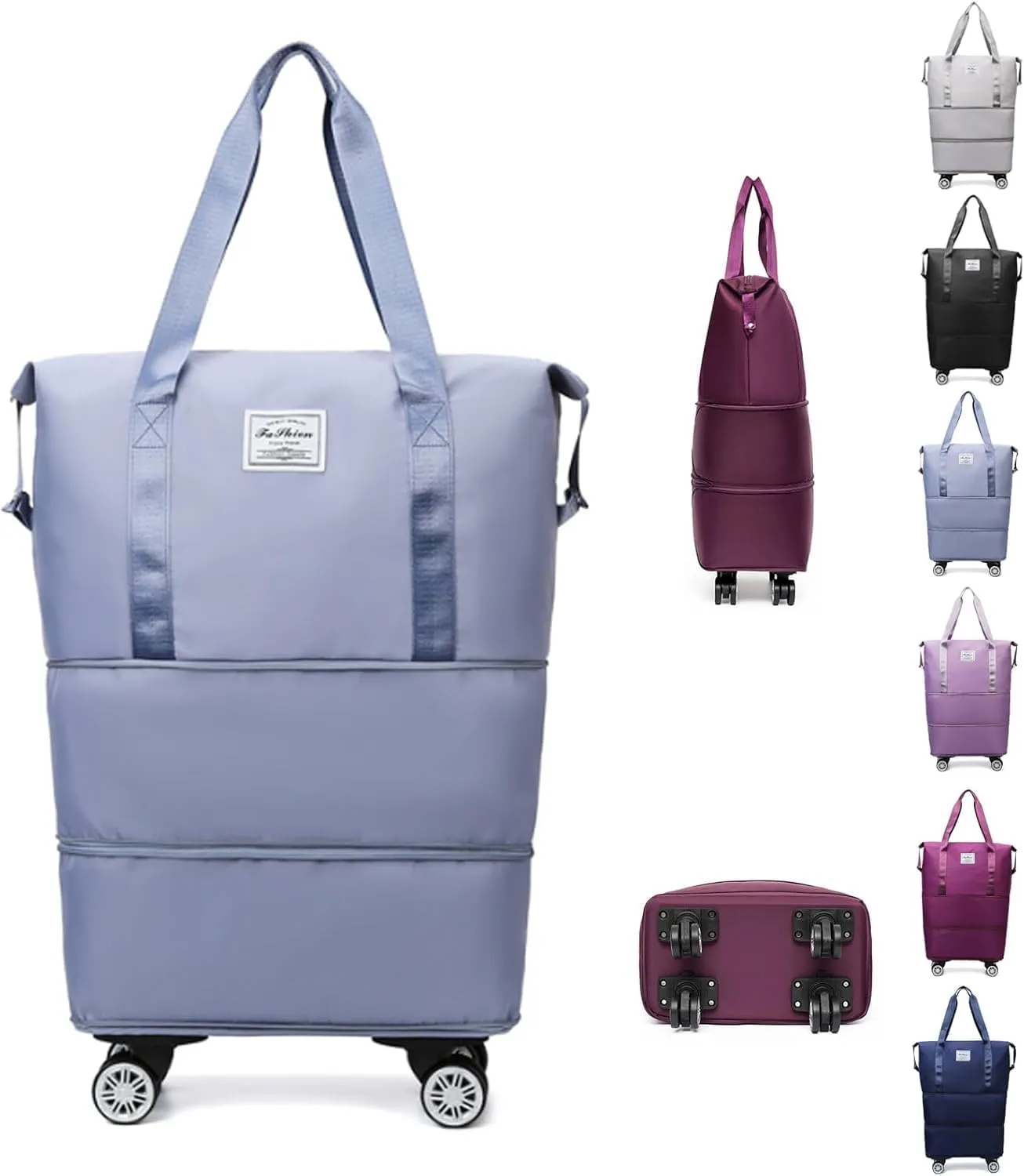 New Large Capacity Travel Bag,Kulken Beente Pepepo Travel Bag With Wheels,Expandable Foldable Duffle,Universal Wheel Removable Duffle