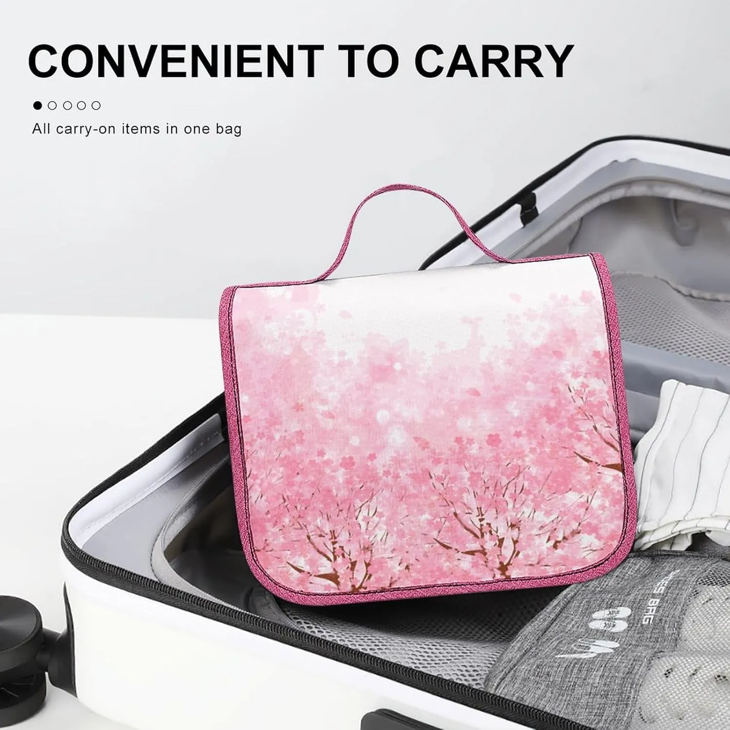 New York Theme,Travel Toiletry Hanging Bag Waterproof Bags,View of Nyc Full,Makeup bag Organizers, Cosmetic Travel-Sized Container,Large Capacity for Women,Blue
