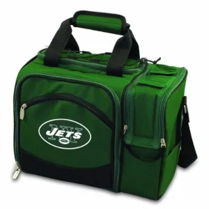NFL NEW YORK JETS MALIBU INSULATED SHOULDER PACK WITH DELUXE PICNIC SERVICE FOR TWO