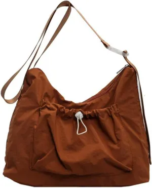 Nylon Solid Color Crossbody for Women Trendy Drawstring Dumpling Bags Shoulder Bag Underarm Bag