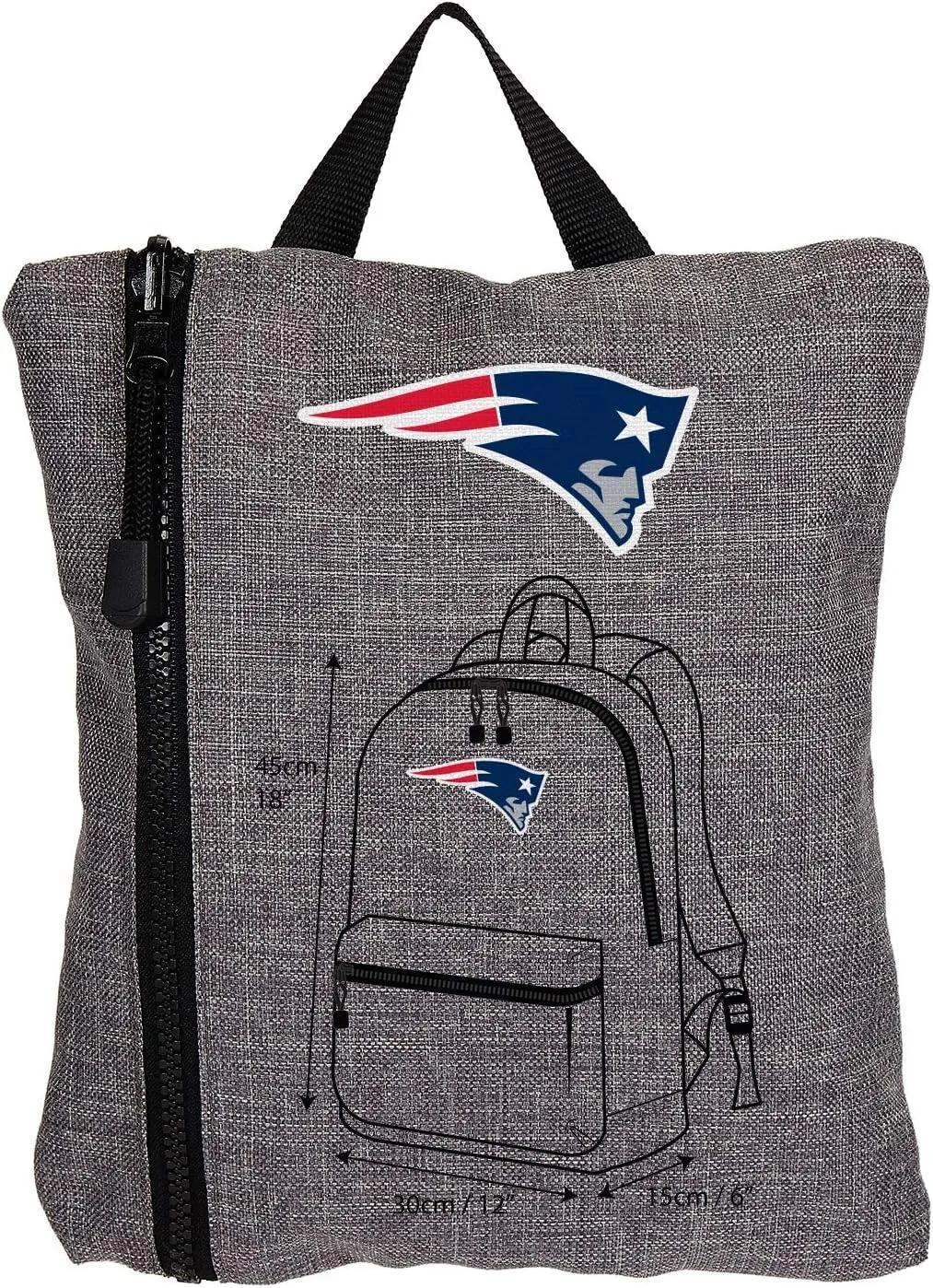 Officially Licensed NFL "Tandem" Packable Backpack, Grey, 18"