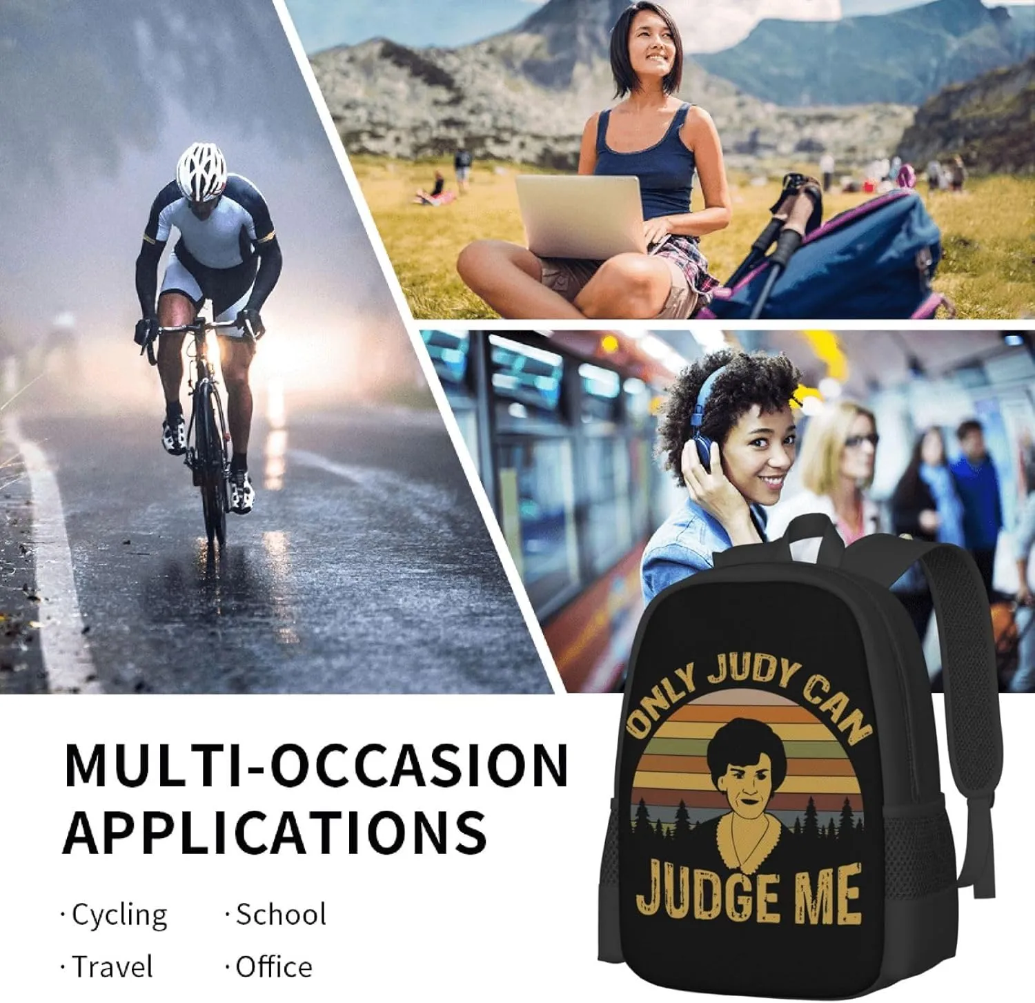 Only Judy Can Judge Me Backpack Lightweight Large Capacity Laptop Backpack Travel Backpacks for Unisex
