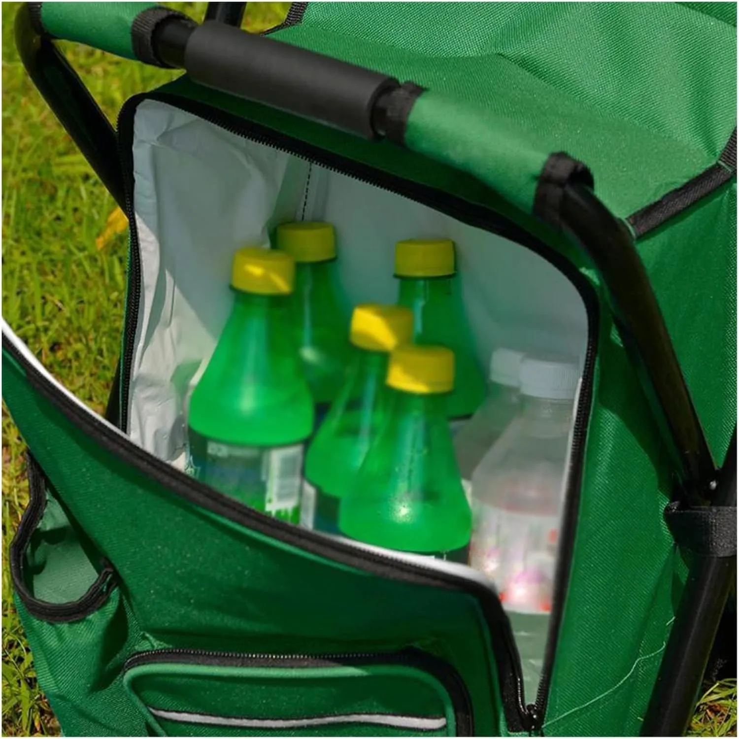 Outdoor Folding Chair with Ice Pack Camping Fishing Stool Portable Backpack Cooler Insulated Picnic Bag Hiking Seat Furniture