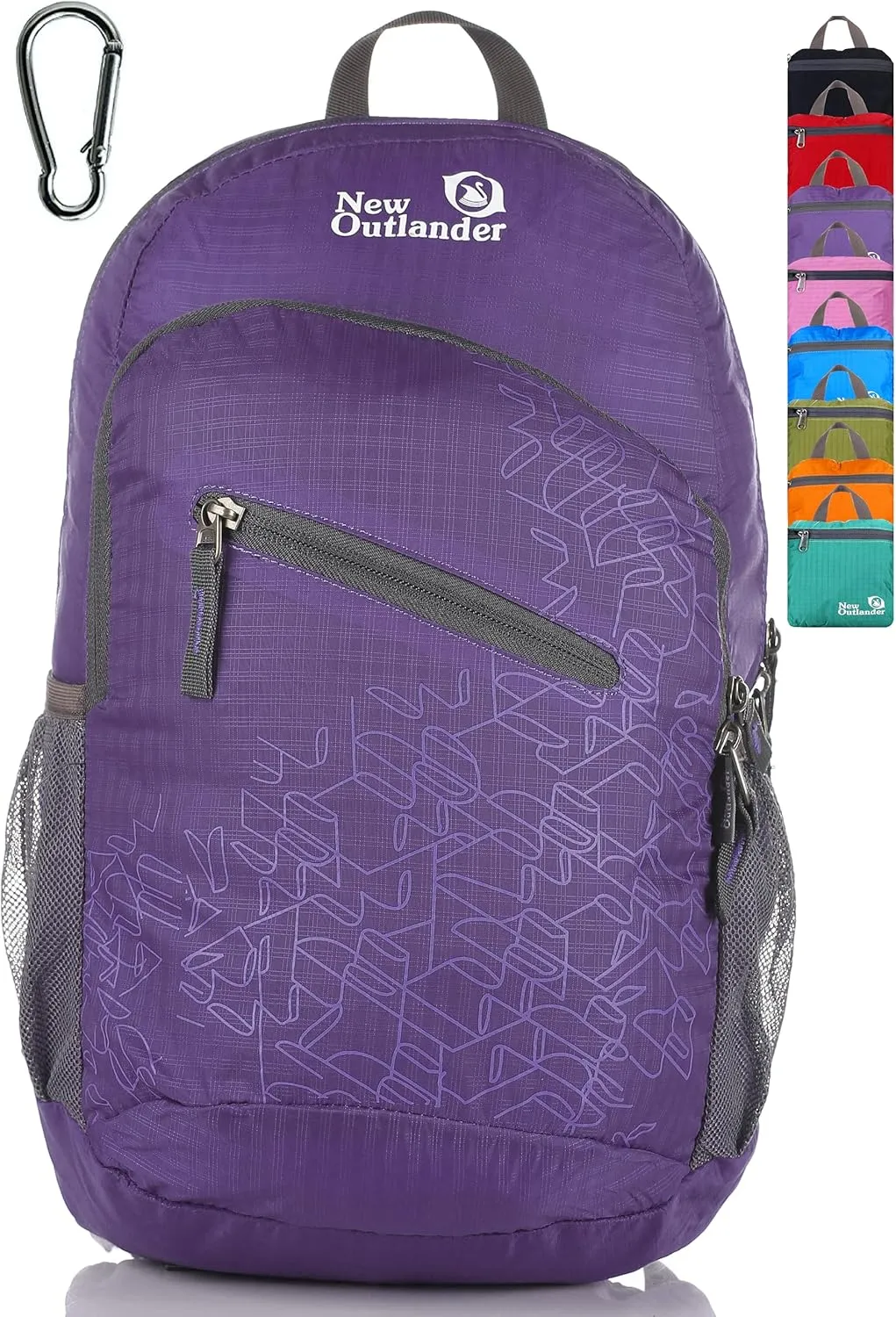 Outlander Packable Handy Lightweight Travel Hiking Backpack Daypack, Purple-L