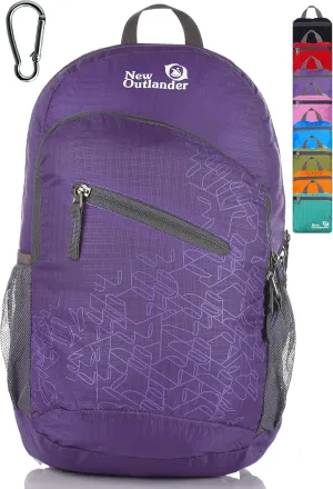Outlander Packable Handy Lightweight Travel Hiking Backpack Daypack, Purple-L