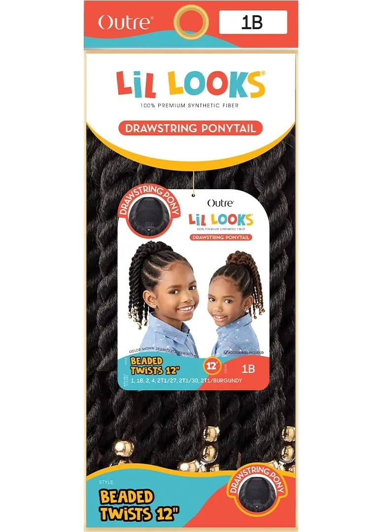 Outre Lil Looks Drawstring Ponytail - BEADED TWISTS 12" (1)