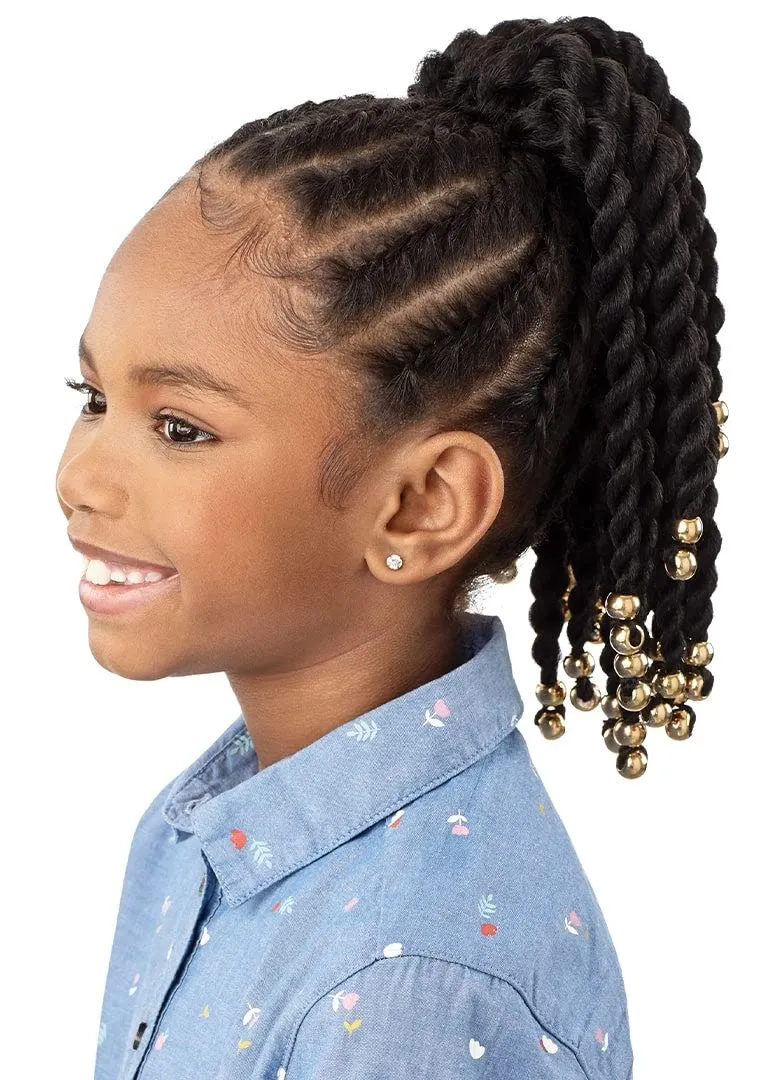 Outre Lil Looks Drawstring Ponytail - BEADED TWISTS 12" (4)