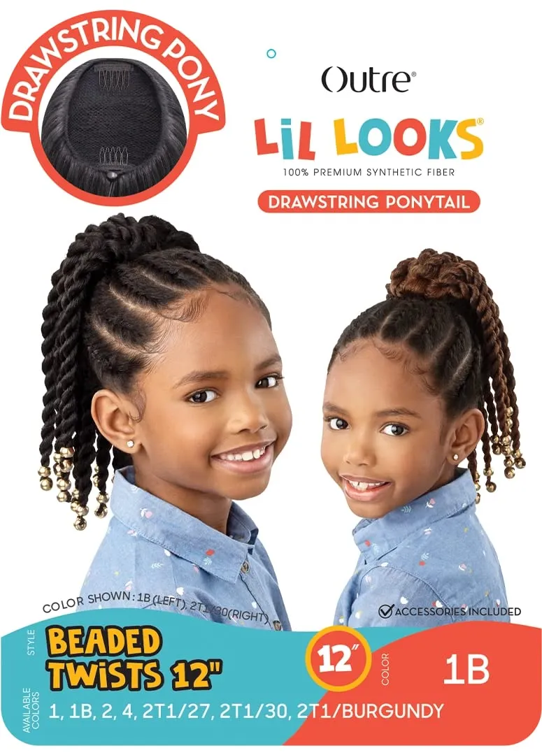Outre Lil Looks Drawstring Ponytail - BEADED TWISTS 12" (4)