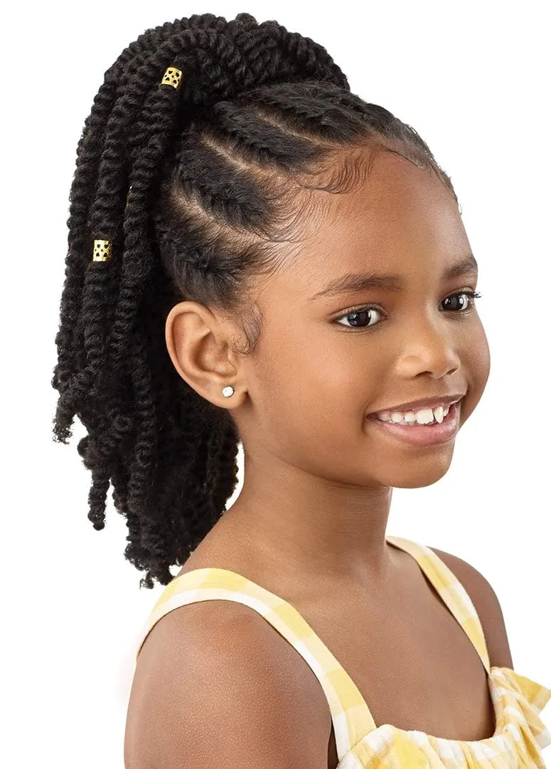 Outre Lil Looks Drawstring Ponytail GOLD CUFFED BOMB TWISTS 12" (2)