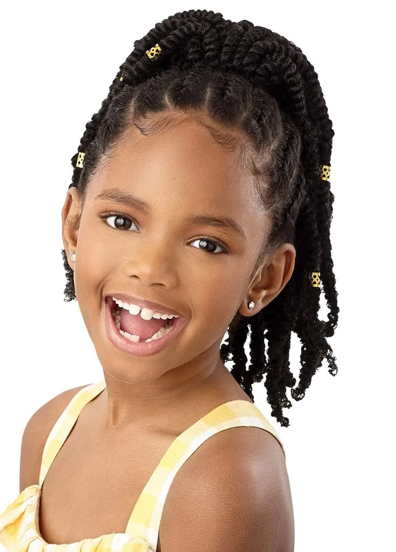 Outre Lil Looks Drawstring Ponytail GOLD CUFFED BOMB TWISTS 12" (2)