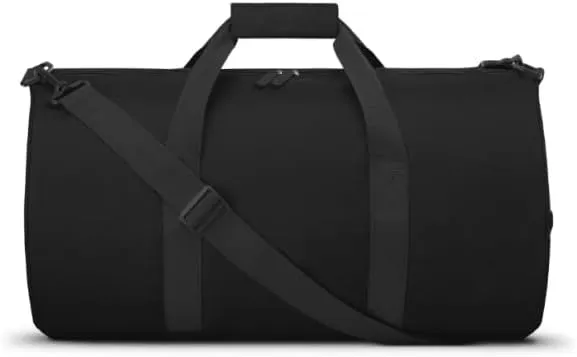 Packable Travel Duffle Bag with Shoulder Strap, 19.25 x 10.25 inches, Black