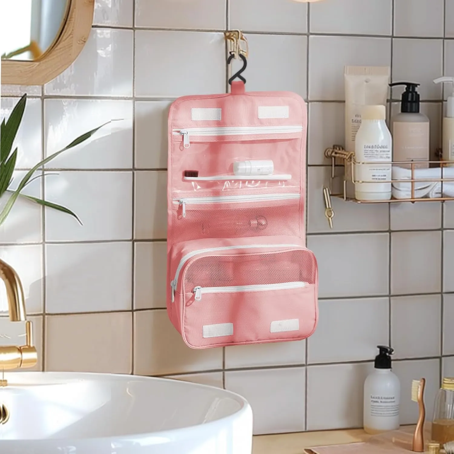 Packing Cubes for Travel - 9 Set Large Travel Cubes Luggage Organizer Bags Set With Laundry Bags/Shoe Bag/Toiletry Bag (Pink)