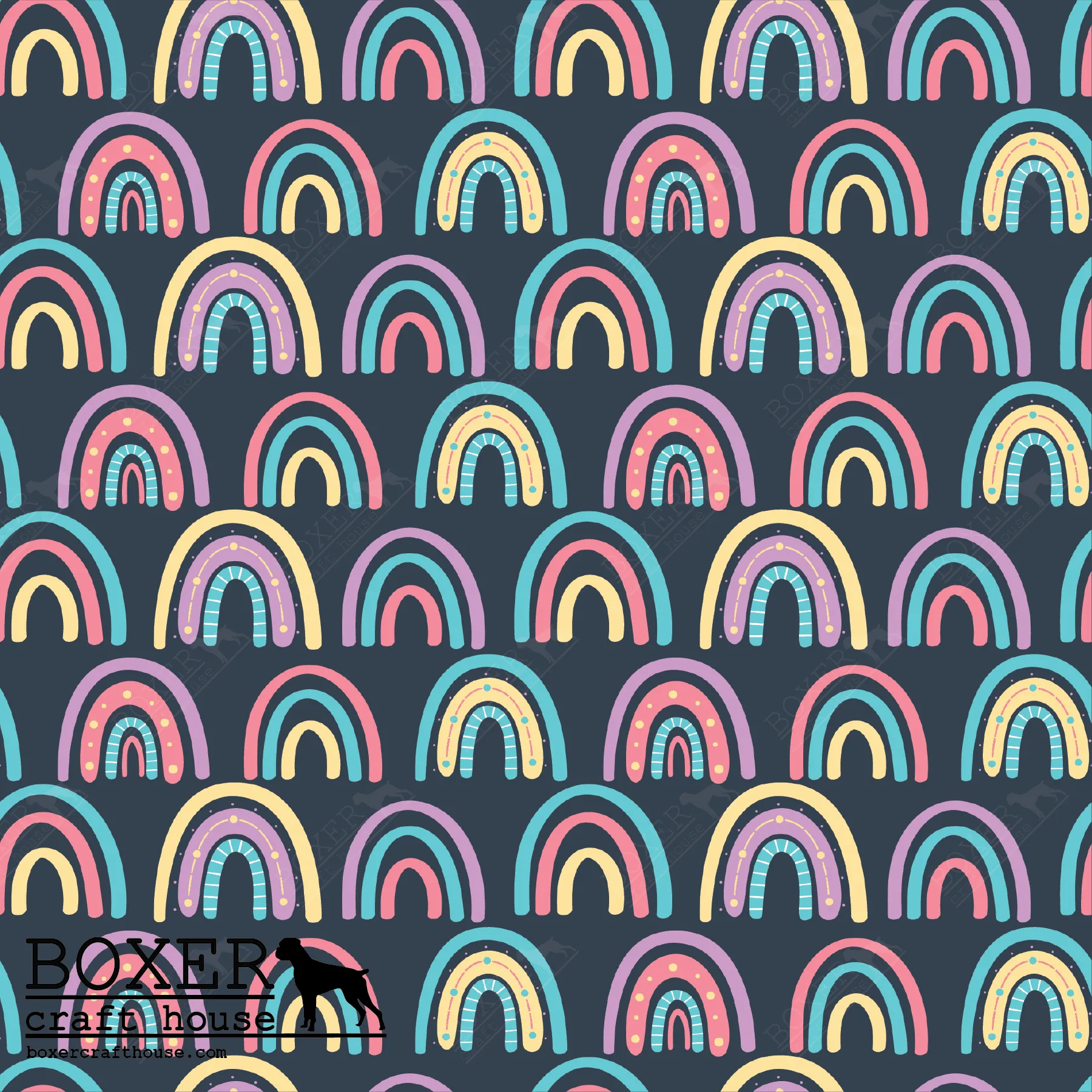 Pastel Rainbow - Midnight Navy LG
