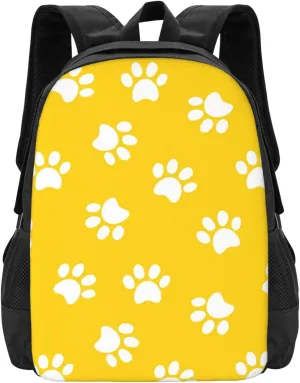 Paw Print Yellow Lightweight Packable Backpack Travel Casual Large Capacity Daypack Foldable Backpack For Men Women
