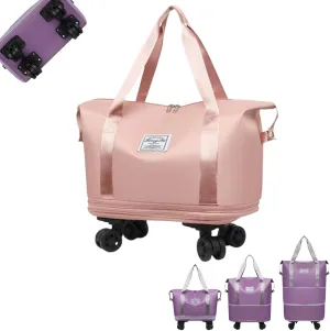 Pepepo Travel Bag with Wheels,Beente Travel Bag with Wheels,Kulken Large Capacity Travel Bags -Universal Wheel Removable (A)
