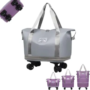 Pepepo Travel Bag with Wheels,Beente Travel Bag with Wheels,Kulken Large Capacity Travel Bags -Universal Wheel Removable (C)