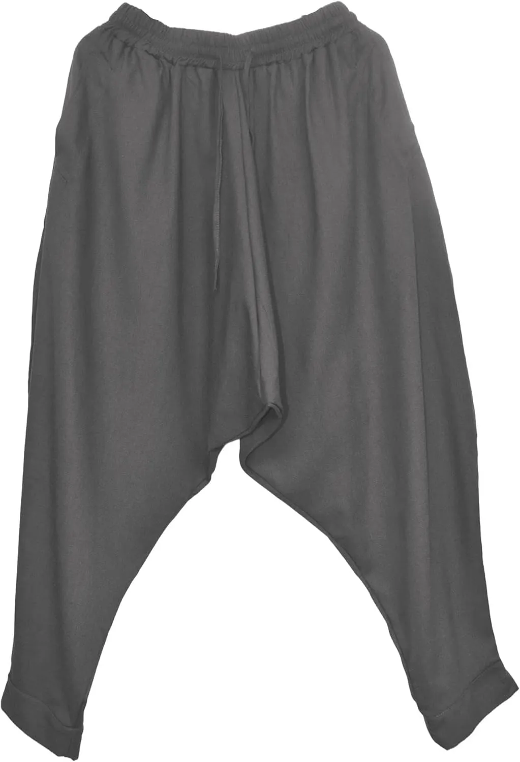 perdontoo Mens Harem Pants Loose Fit Elastic Waist Drawstring Aladdin Hippie Trousers