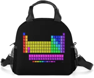 Periodic Table of Elements Lunch Bag Reusable Cooler Lunch Box Leakproof Tote Bag Adjustable Shoulder Strap for Women/Men