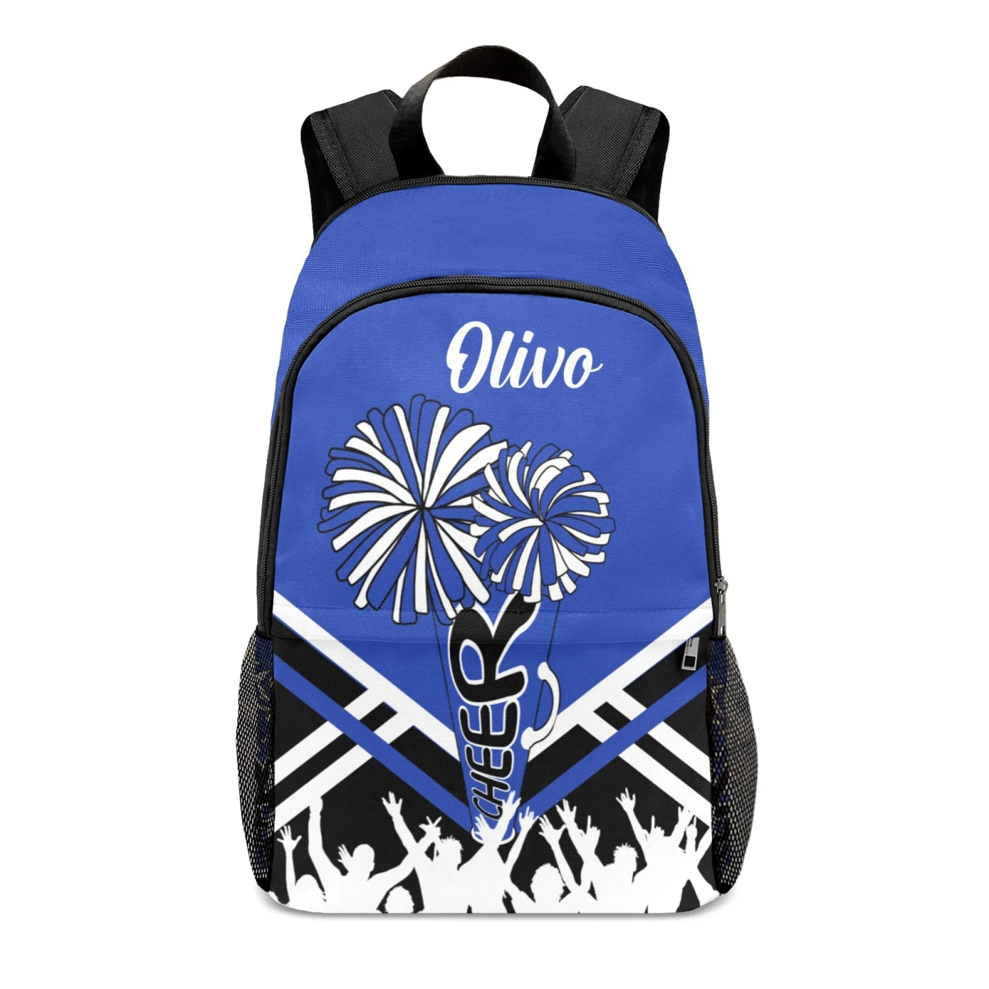 Personalized Cheer Cheerleader Green Blue Orange Pink Purple Red All Over Print Casual Adult Name Backpacks