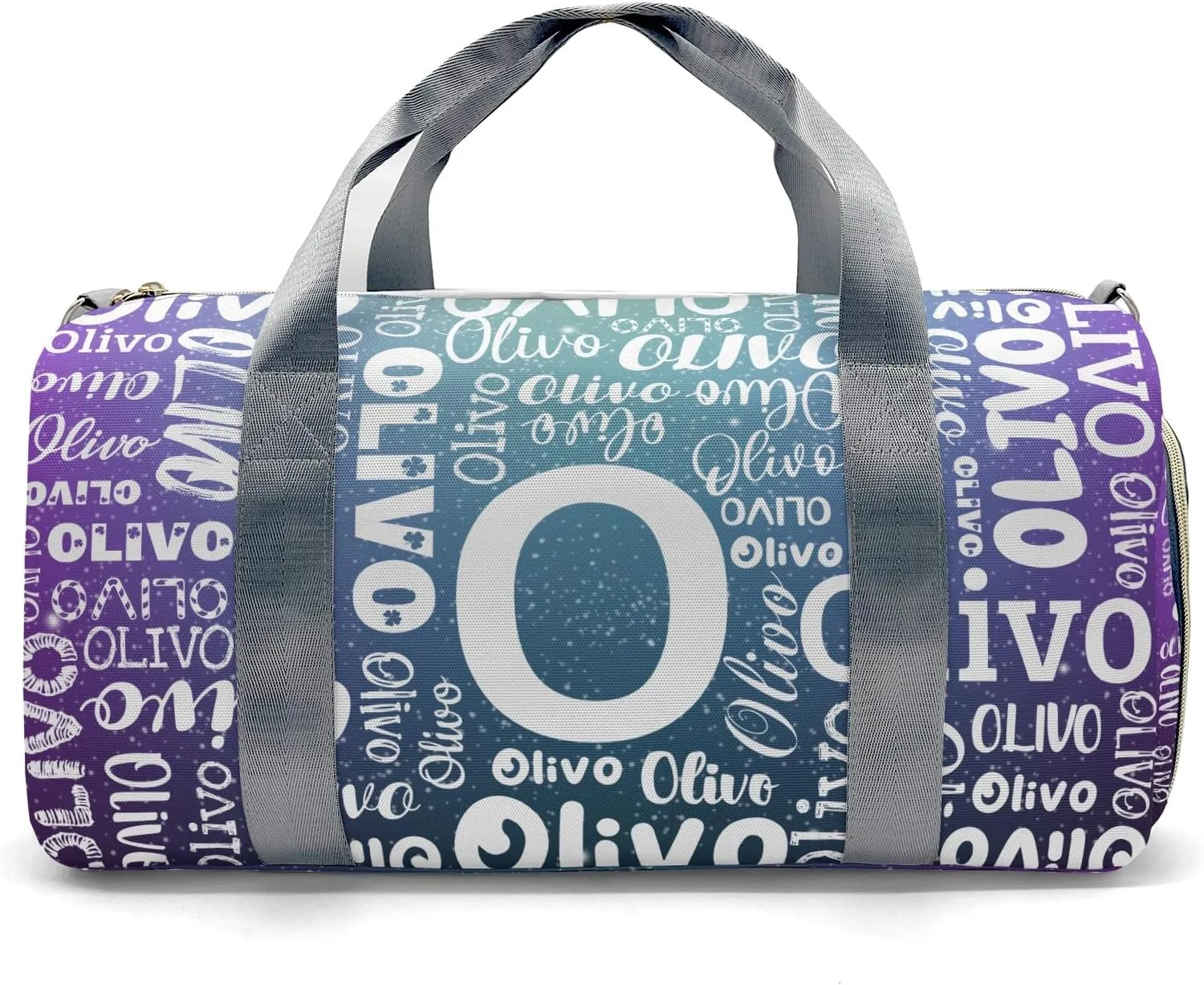 Personalized Duffel Bag with Name Custom Travel Bags for Woman Sports Gym Bag Wet Dry Pockets & Shoe Compartment Weekend Overnight Bag for Gift Purple Blue