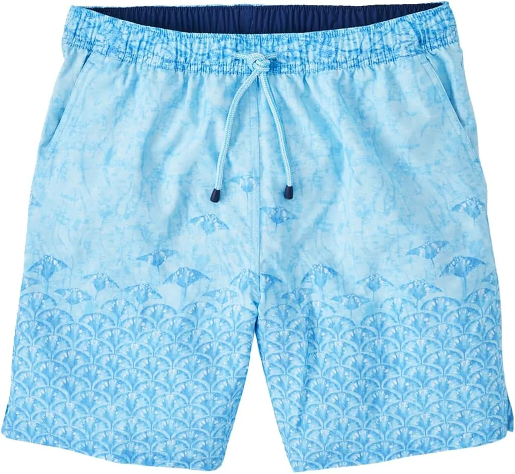 PETER MILLAR Men's Crown Stingray Scatter Swim Trunk Large L Blue