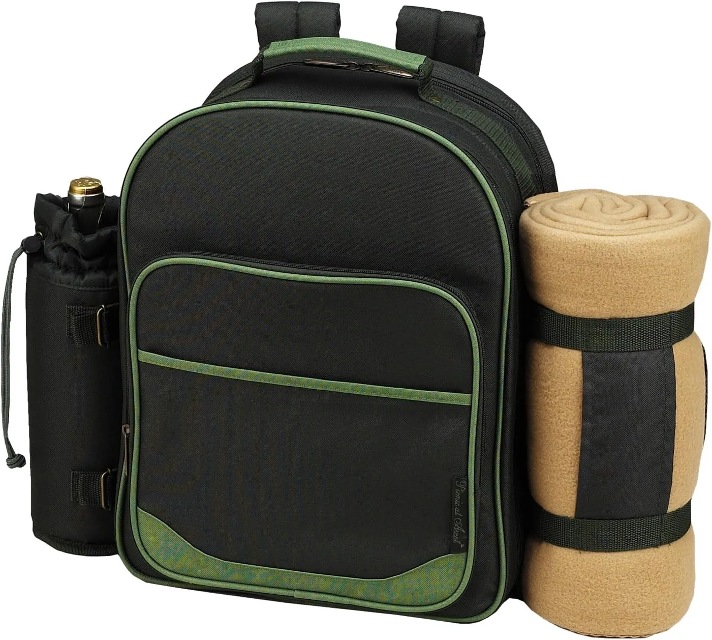 Picnic at Ascot Original Equipped 2 Person Picnic Backpack with Cooler, Insulated Wine Holder & Blanket - Designed & Assembled in the USA