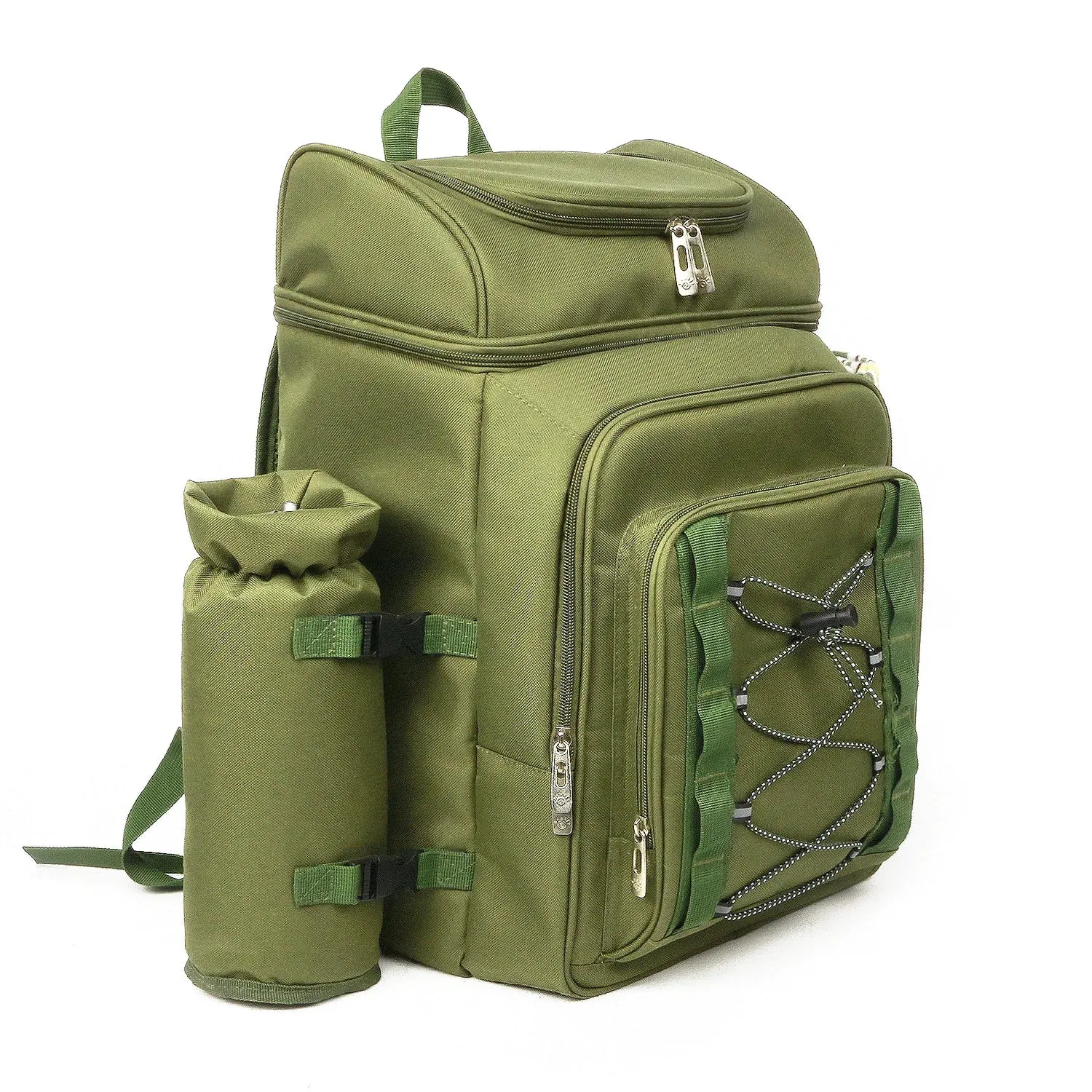 Picnic Basket Backpack with Insulated Cooler for Four