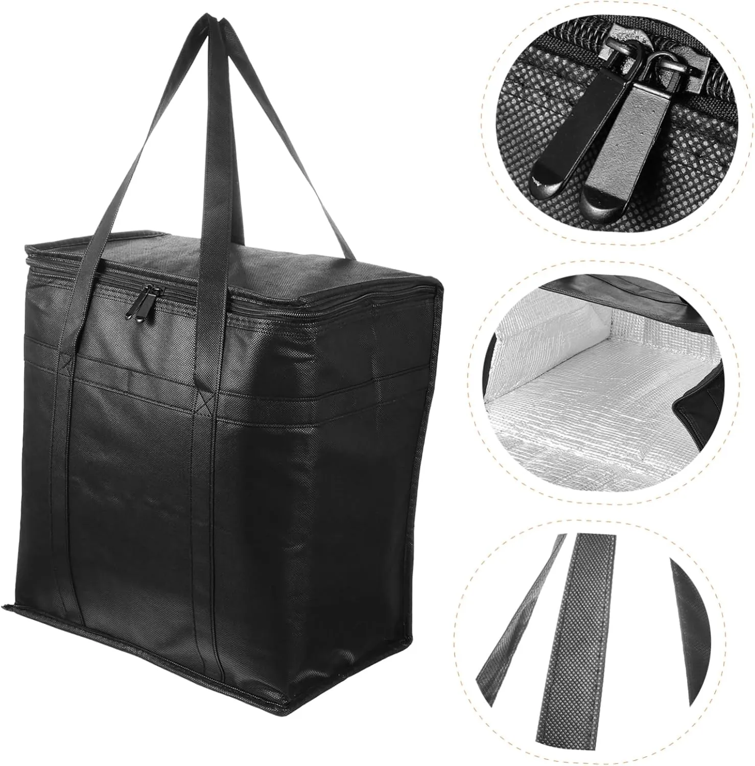 Picnic Lunch Bag Insulated Large Capacity Foldable Aluminum Food Insulation Bag Car Lunch Tote Portable Insulated Lunch Bag
