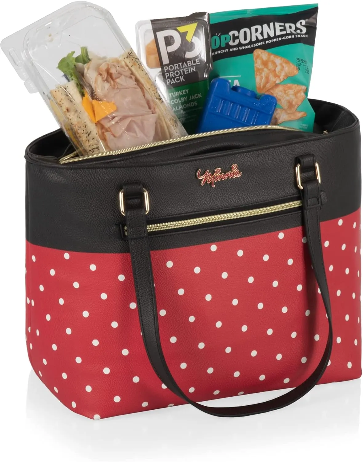 PICNIC TIME Disney Lilo & Stitch Uptown Cooler Tote Bag, Insulated Lunch Bag, Stylish Beach Bag Soft Cooler, (Black)