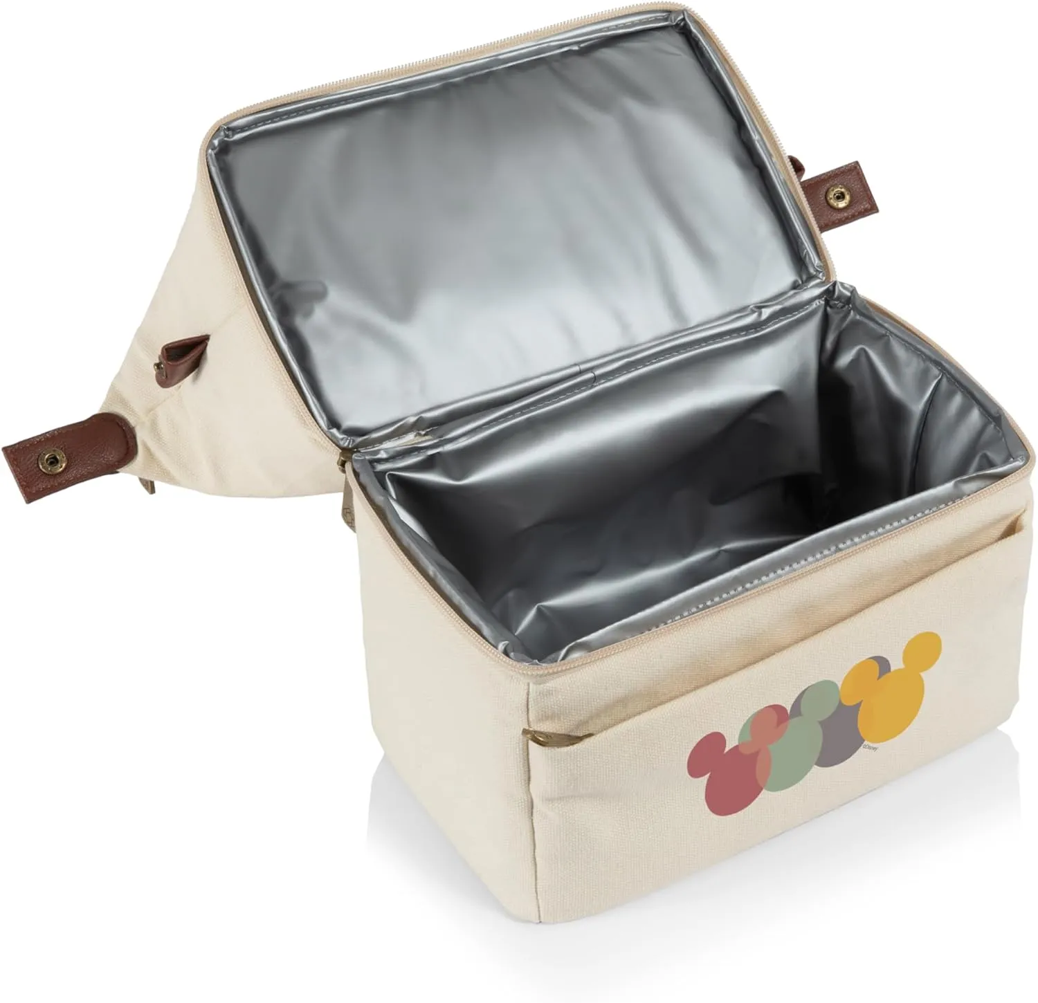 PICNIC TIME Disney Mickey Mouse Urban Lunch Bag, Cooler Lunch Tote, Insulated Lunch Bag, (Beige with Brown Accents)