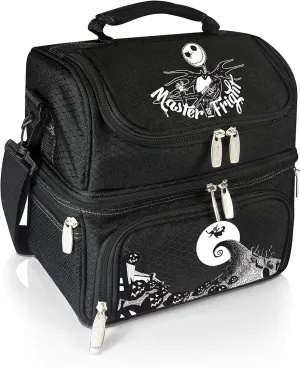 PICNIC TIME Disney Nightmare Before Christmas Jack Pranzo Lunch Bag, Insulated Lunch Box with Utensil Set, Lunch Cooler Bag, (Black), 11 x 7.5 x 12
