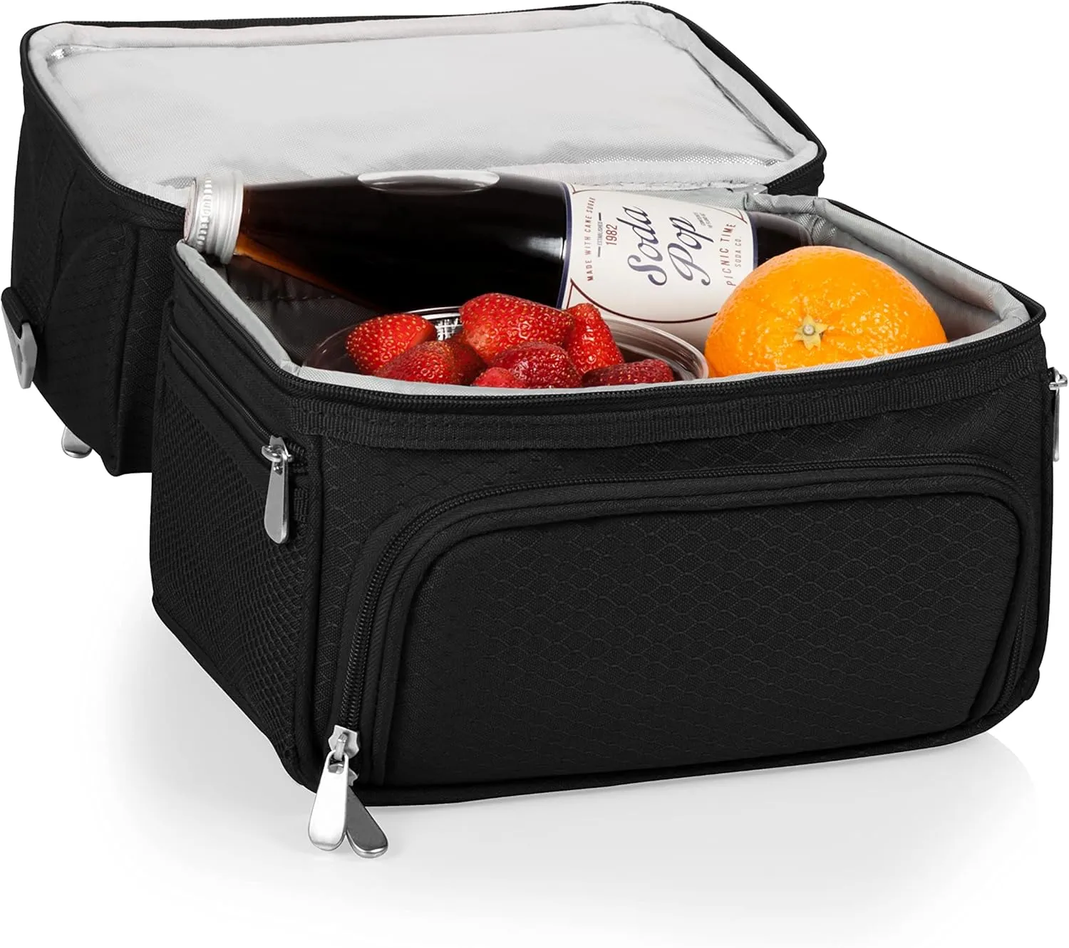 PICNIC TIME Disney Nightmare Before Christmas Jack Pranzo Lunch Bag, Insulated Lunch Box with Utensil Set, Lunch Cooler Bag, (Black), 11 x 7.5 x 12