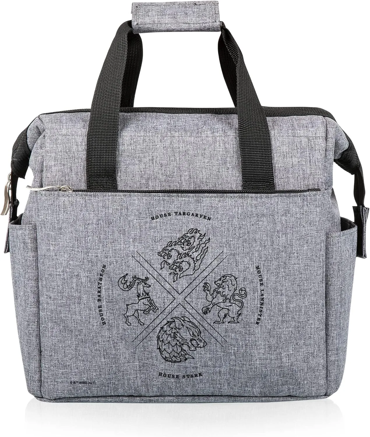 PICNIC TIME Game of Thrones 4 Houses On The Go Lunch Bag, Soft Cooler Lunch Box, Insulated Lunch Bag, (Heathered Gray)