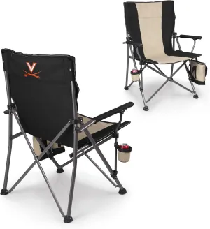 PICNIC TIME NCAA Big Bear XXL Camp Chair with Cooler, Heavy Duty Beach Chair, 500 lb Capacity Camping Chair with Carry Bag, (Black)