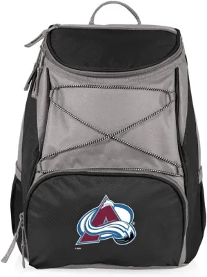 PICNIC TIME NHL Colorado Avalanche PTX Backpack Cooler - Soft Cooler Backpack - Insulated Lunch Bag, Black With Gray Accents